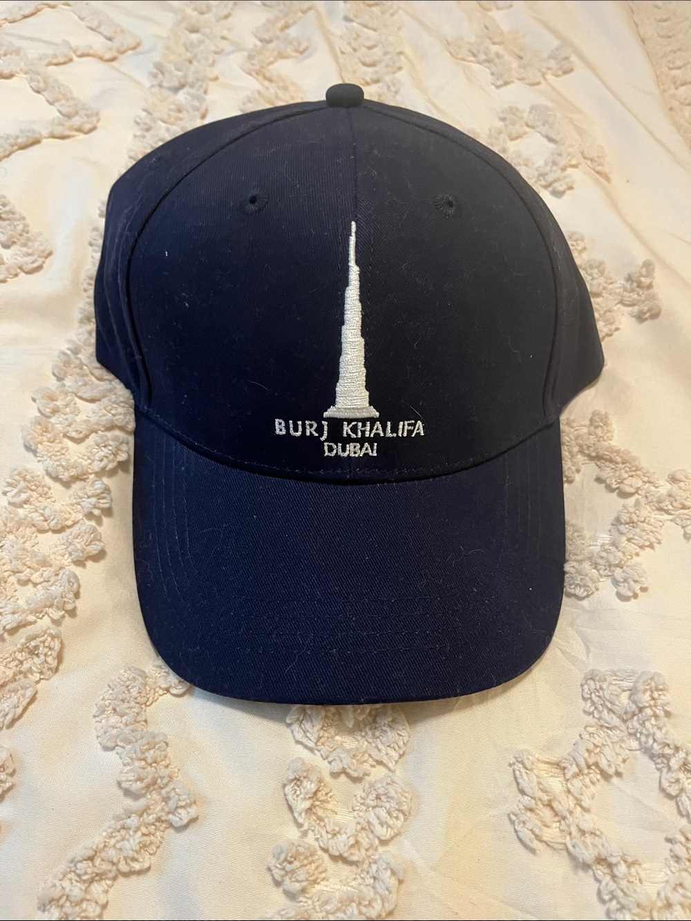 Burj Khalifa Dubai Embroidered Baseball Cap - Navy